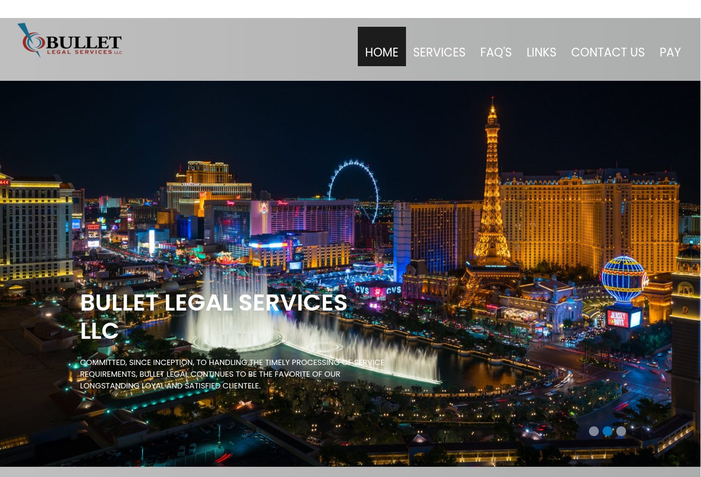 Bullet Legal Services homepage screenshot